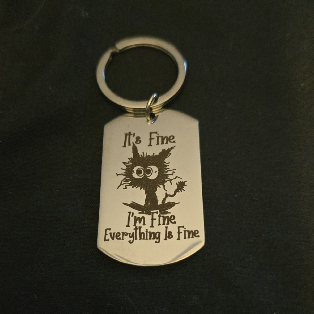 Silver Key Holder with Quirky Cat Design